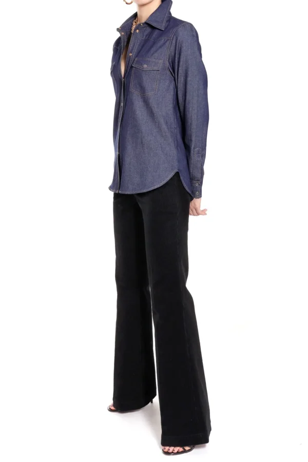 Bluzka Jeansowa Enid Granatowy>AGGI Best Sale