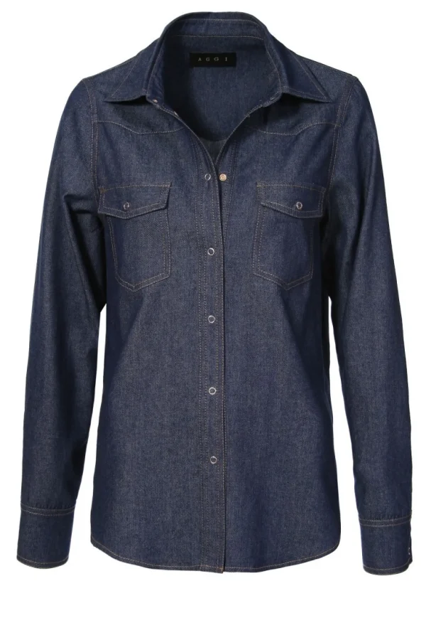 Bluzka Jeansowa Enid Granatowy>AGGI Best Sale