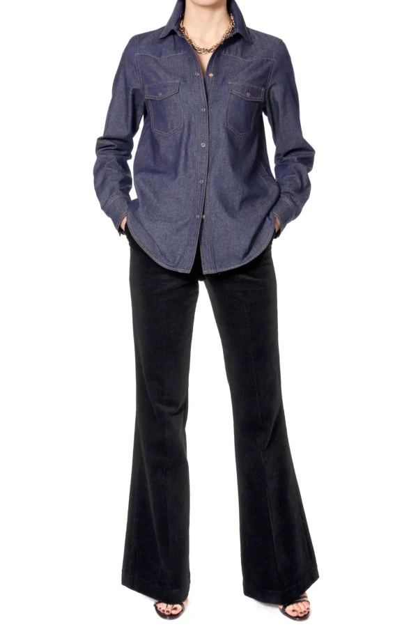 Bluzka Jeansowa Enid Granatowy>AGGI Best Sale