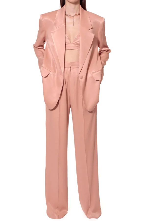Marynarka Bellamy Satin Interface Tan>AGGI Hot
