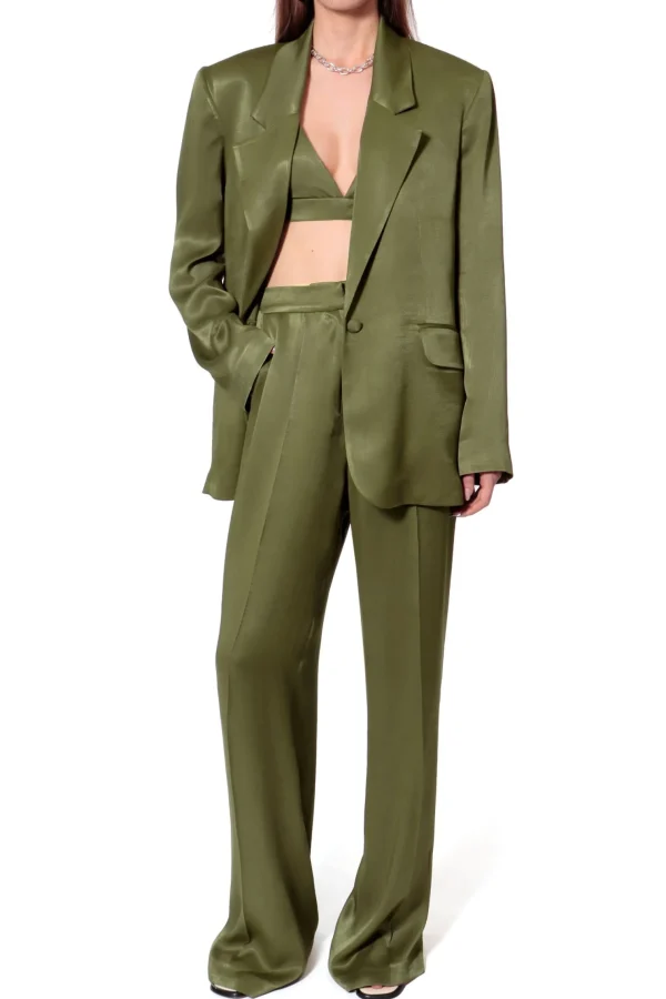 Marynarka Bellamy Satin Olive Branch>AGGI New