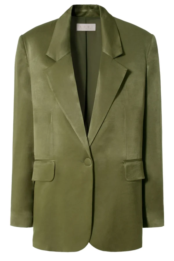 Marynarka Bellamy Satin Olive Branch>AGGI New