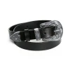 Pasek Skorzany Ornament Czarno-Srebrny>AGGI Cheap