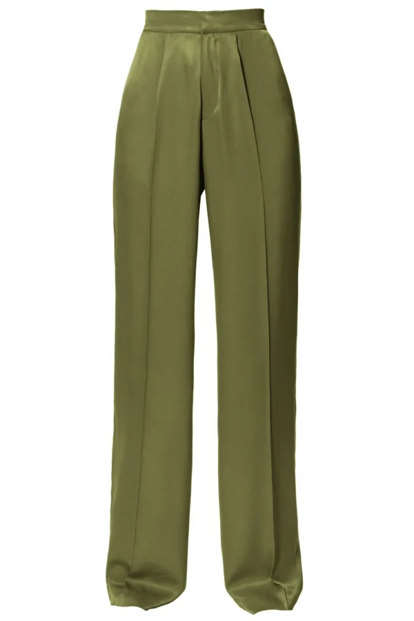 Spodnie Jessie Satin Olive Branch>AGGI Cheap
